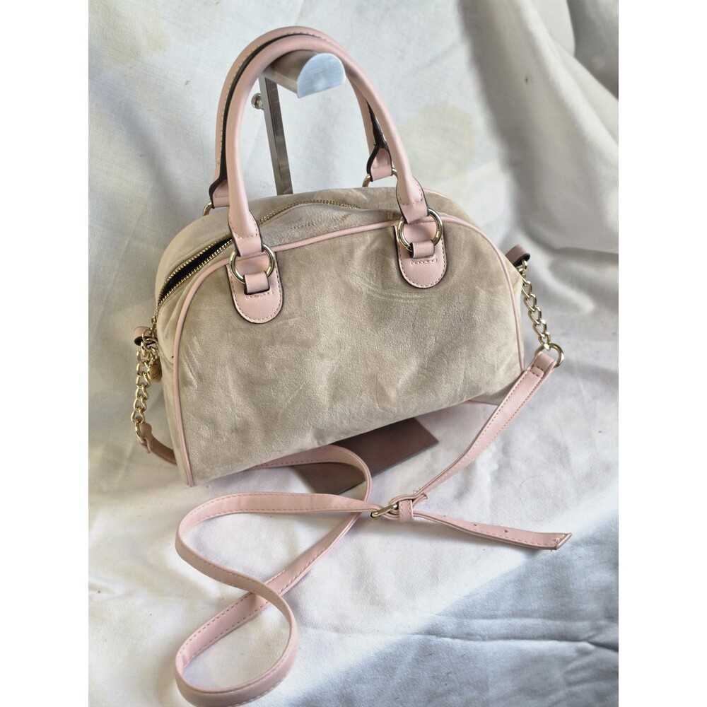 Juicy Couture Caf Heritage Bowlers Handbag Beige Pink Msrp$158 View 6